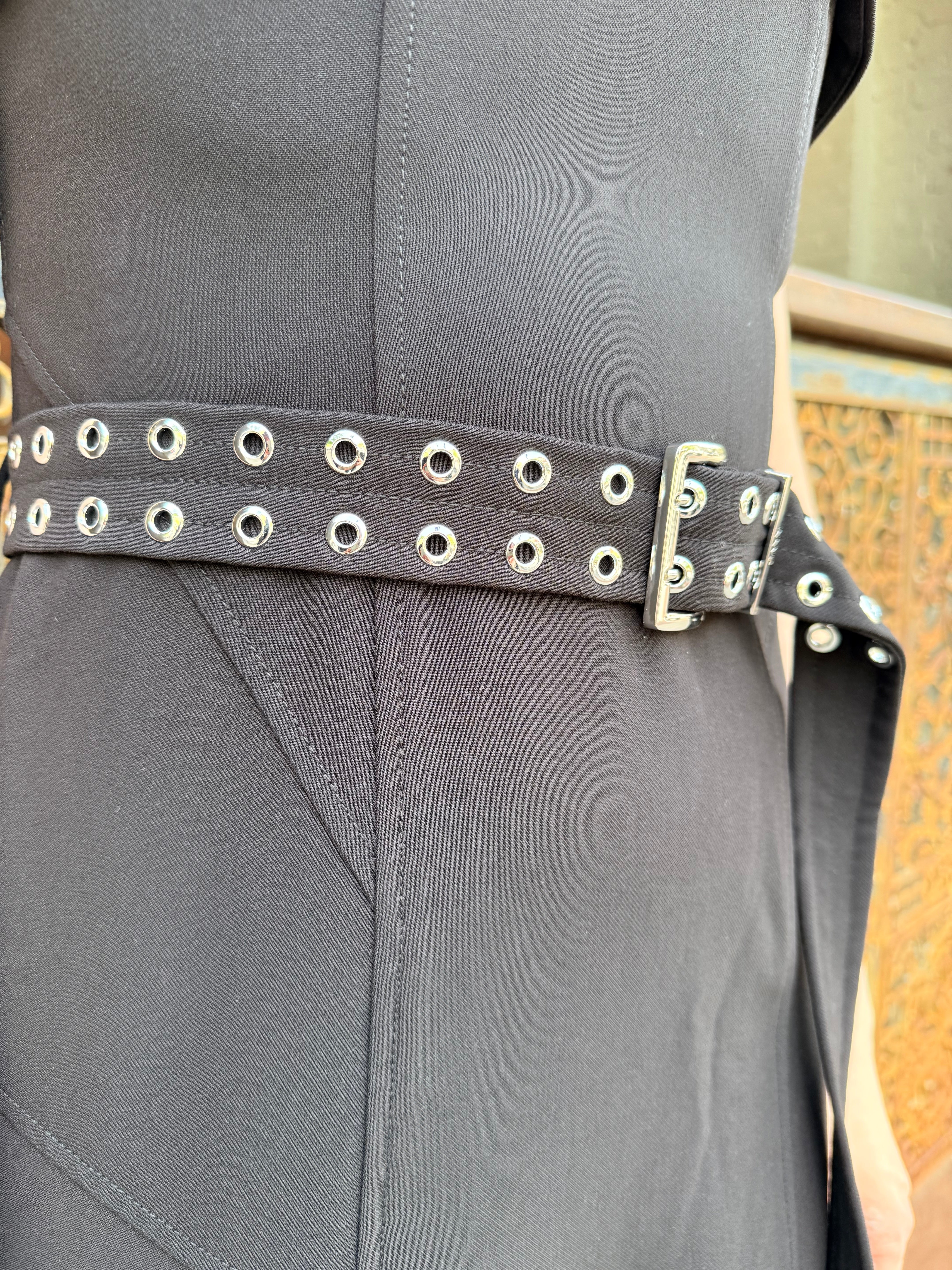 GANNI Future Twill Suiting Long Asymmetric Dress - Black Dresses - Sloane Boutique