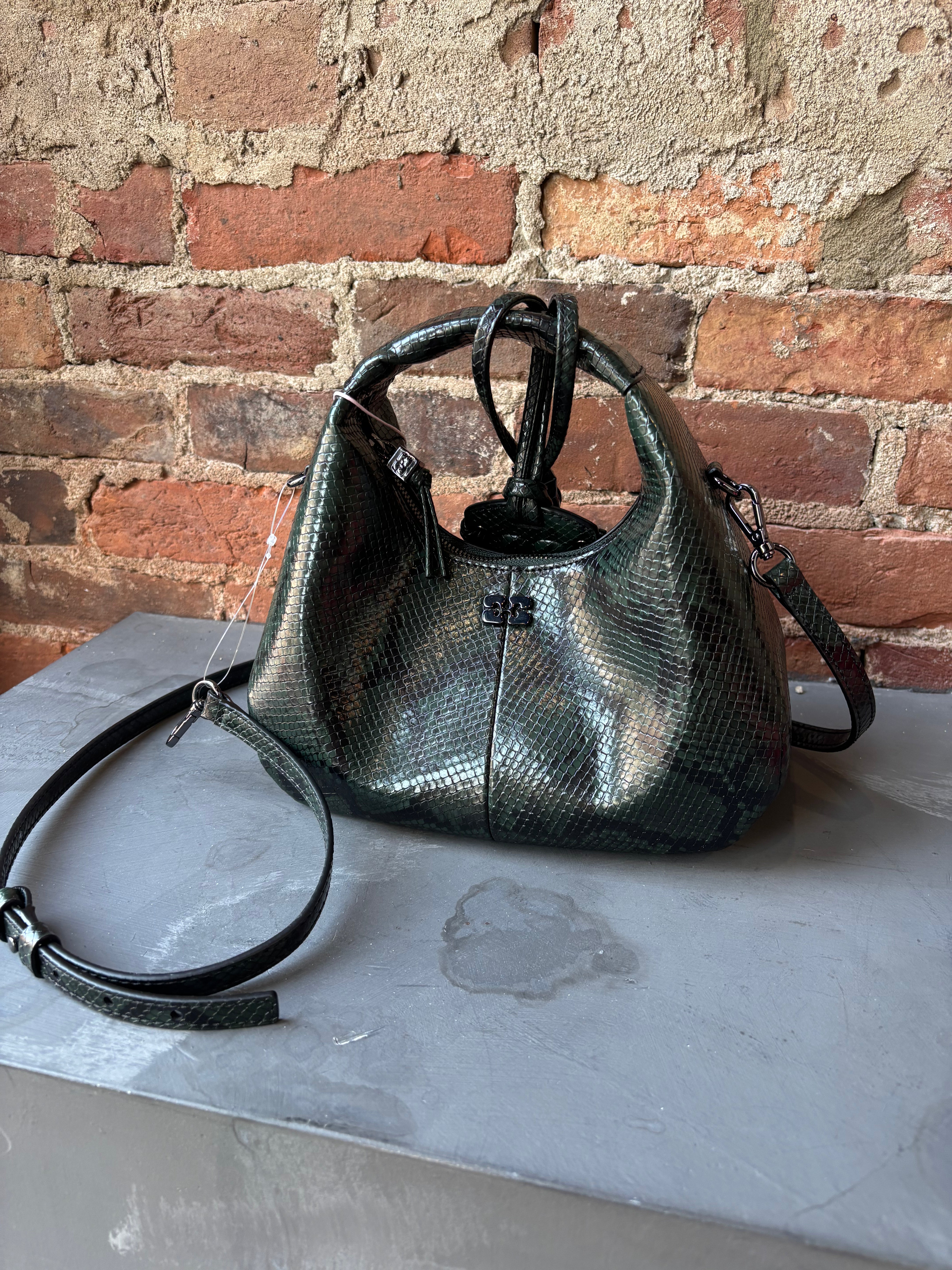 GANNI Hobo Mini Snake - Garden Topiary Handbags - Sloane Boutique