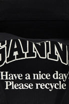 Ganni Large Easy Shopper Contrasted Logo Pocket - Phantom Handbags - Sloane Boutique