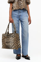 Ganni Large Easy Shopper Pocket Print - Leopard Handbags - Sloane Boutique