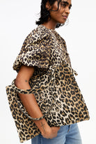 Ganni Large Easy Shopper Pocket Print - Leopard Handbags - Sloane Boutique