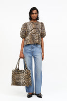 Ganni Large Easy Shopper Pocket Print - Leopard Handbags - Sloane Boutique