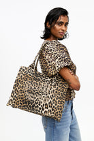 Ganni Large Easy Shopper Pocket Print - Leopard Handbags - Sloane Boutique