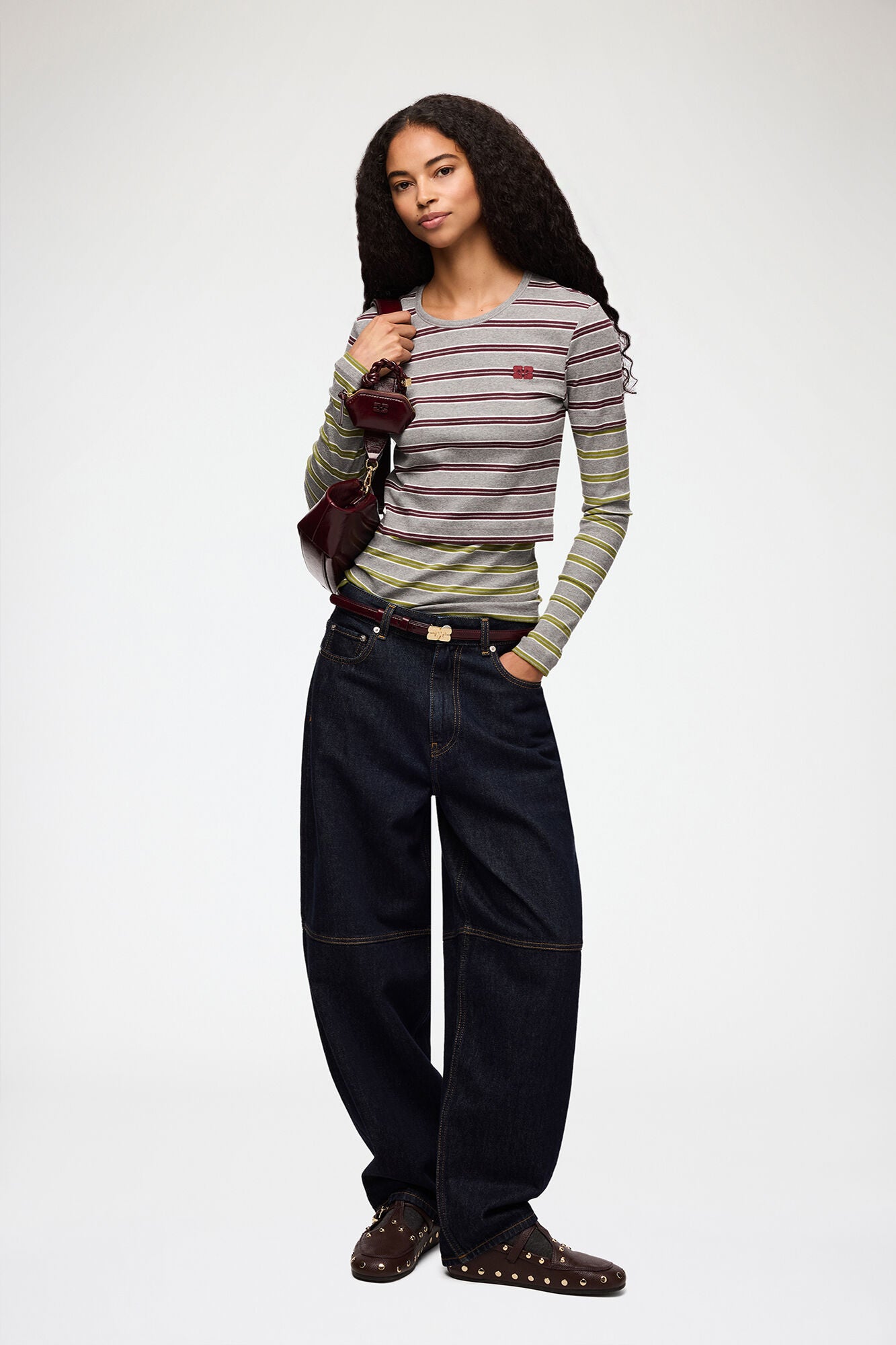 Ganni Long Sleeve Double Layer Top - Port Royale Women's Tops - Sloane Boutique