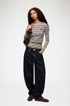 Ganni Long Sleeve Double Layer Top - Port Royale Women's Tops - Sloane Boutique