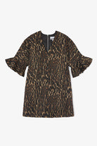 Ganni Metallic Cloque Mini Boxy Dress - Antique Bronze Dresses - Sloane Boutique