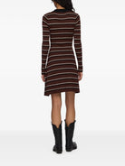 Ganni Mini Ribbed Merino Dress - Brown Dresses - Sloane Boutique