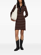 Ganni Mini Ribbed Merino Dress - Brown Dresses - Sloane Boutique
