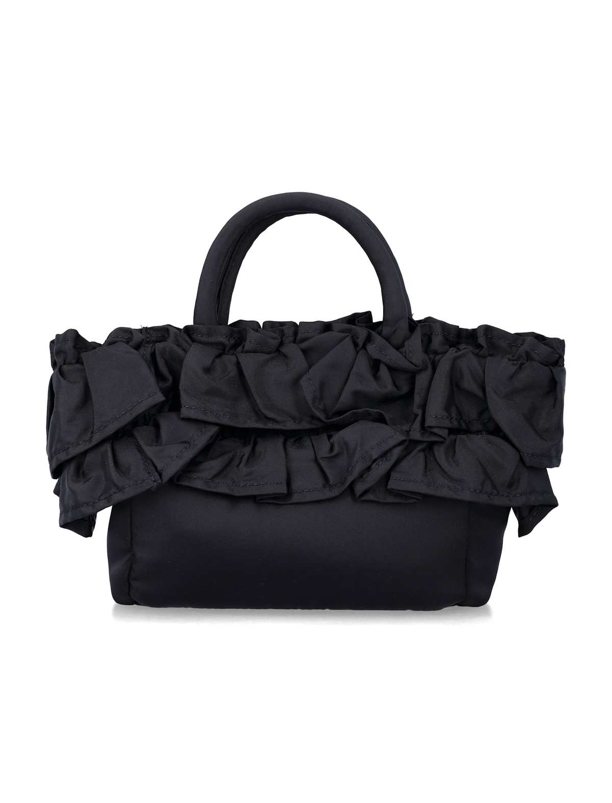 Ganni Mini Shopper Ruffle - Black Accessories - Sloane Boutique