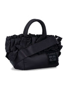 Ganni Mini Shopper Ruffle - Black Accessories - Sloane Boutique