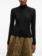 Ganni Pleated Turtleneck - Black Women's Tops - Sloane Boutique
