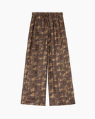 Ganni Printed Silk Twill Pant - Kelp Women's Bottoms - Sloane Boutique