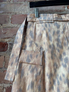 GANNI Printed Stretch Cotton Asymmetric Belt Skirt - Burro Women's Bottoms - Sloane Boutique