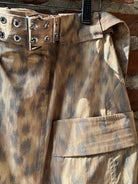 GANNI Printed Stretch Cotton Asymmetric Belt Skirt - Burro Women's Bottoms - Sloane Boutique