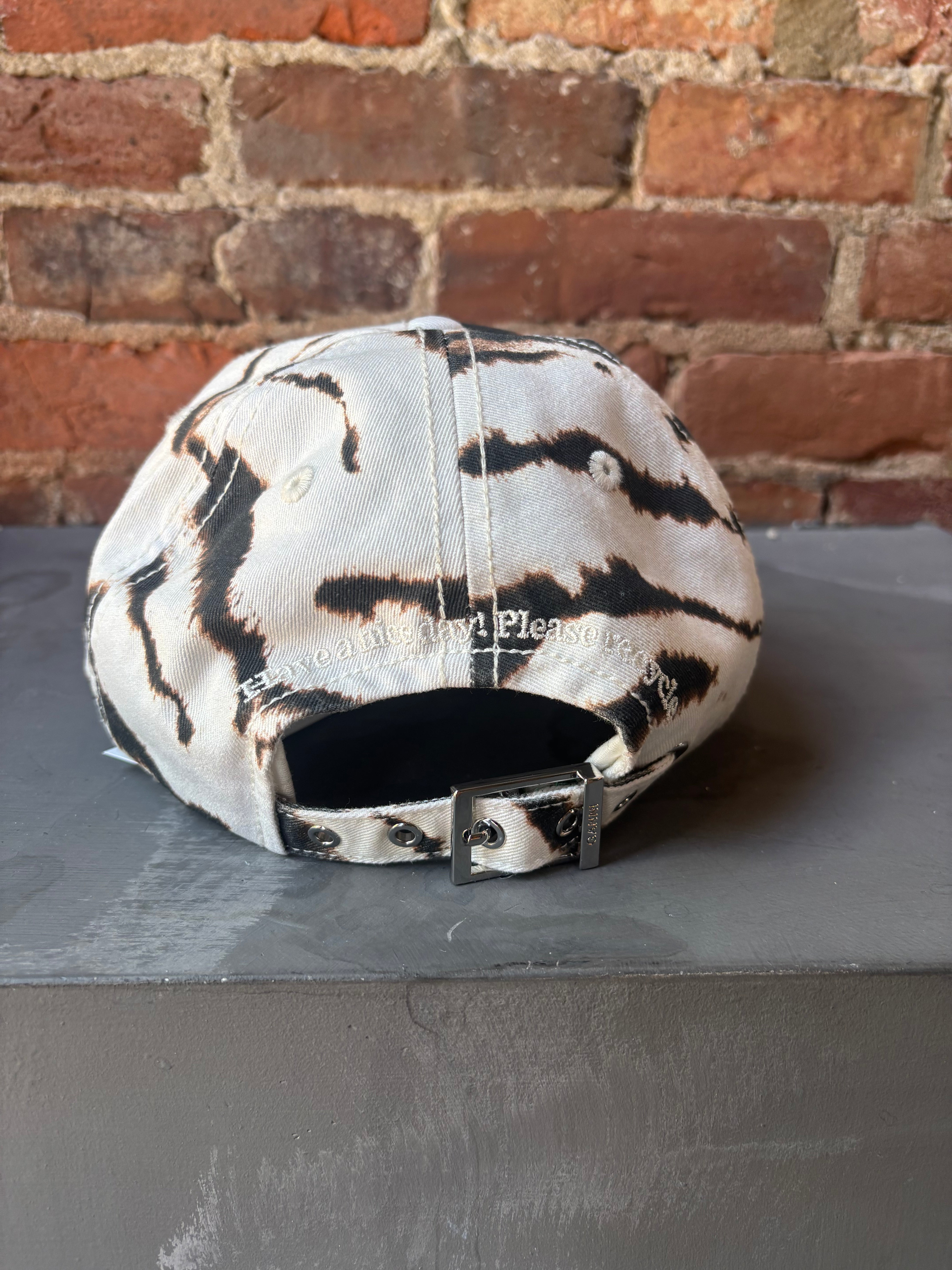 GANNI Printed Washed Cotton Canvas Cap - Egret Accessories - Sloane Boutique