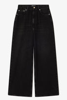 Ganni Soft Rigid Denim Baggy Jeans - Black Washed Women's Bottoms - Sloane Boutique