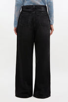 Ganni Soft Rigid Denim Baggy Jeans - Black Washed Women's Bottoms - Sloane Boutique