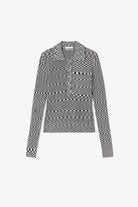 Ganni Spacedyed Polo - Black Women's Tops - Sloane Boutique