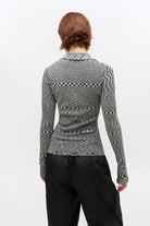 Ganni Spacedyed Polo - Black Women's Tops - Sloane Boutique