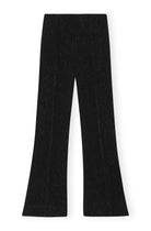 Ganni Viscose Stretch Crepe Flared Pants - Black Women's Bottoms - Sloane Boutique