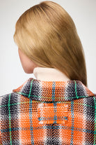 Ganni Wool Check Blazer - Mandarin Orange Outerwear - Sloane Boutique