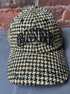 Ganni Wool Check Cap - Blazing Yellow Accessories - Sloane Boutique