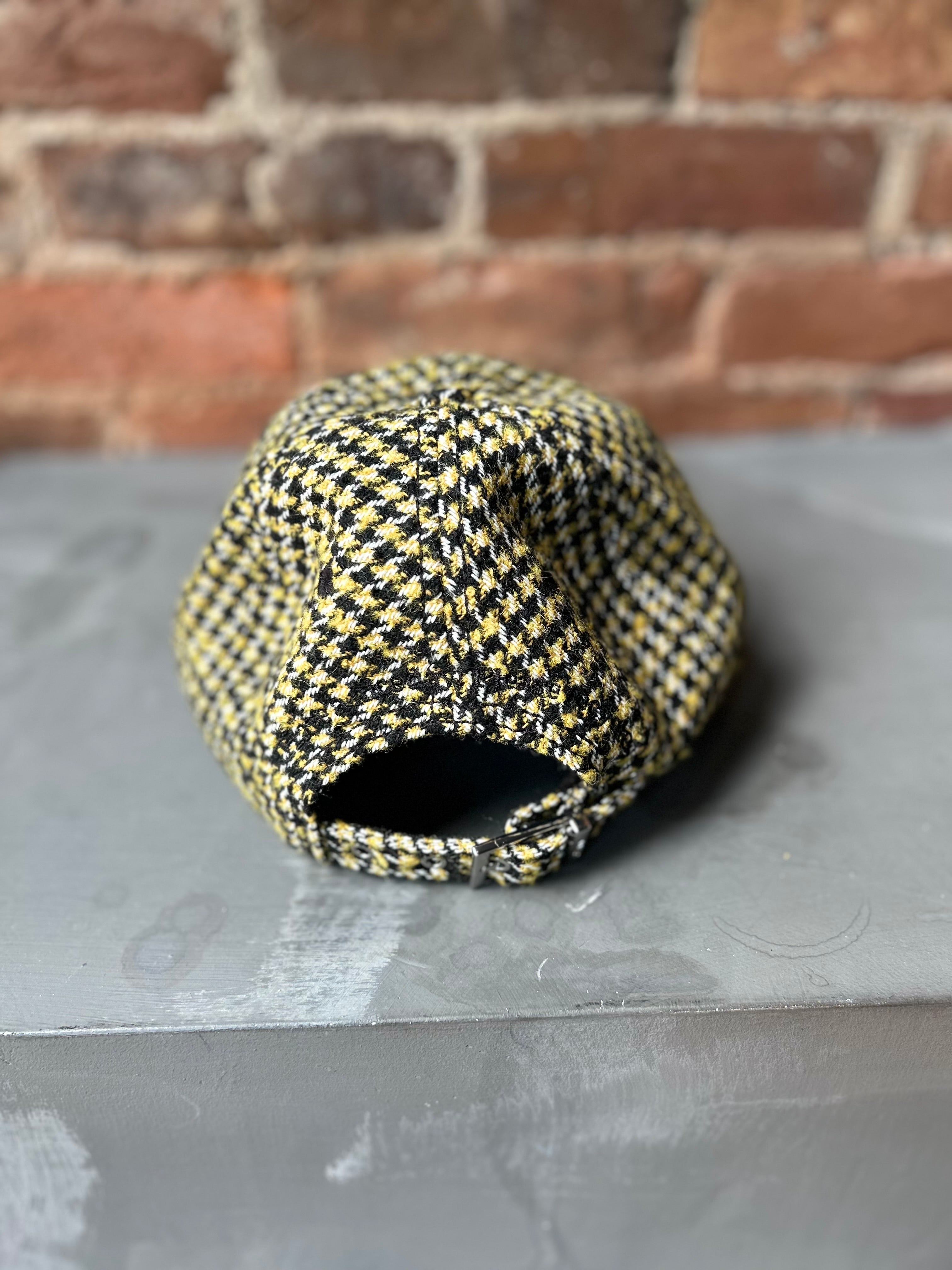 Ganni Wool Check Cap - Blazing Yellow Accessories - Sloane Boutique