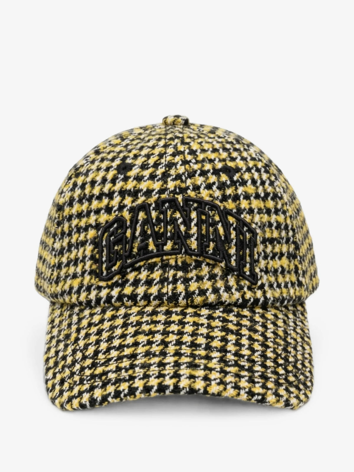 Ganni Wool Check Cap - Blazing Yellow Accessories - Sloane Boutique