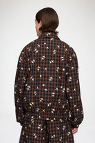 GANNI Yarn Dyed Check Flower Bomber - Cappuccino Outerwear - Sloane Boutique