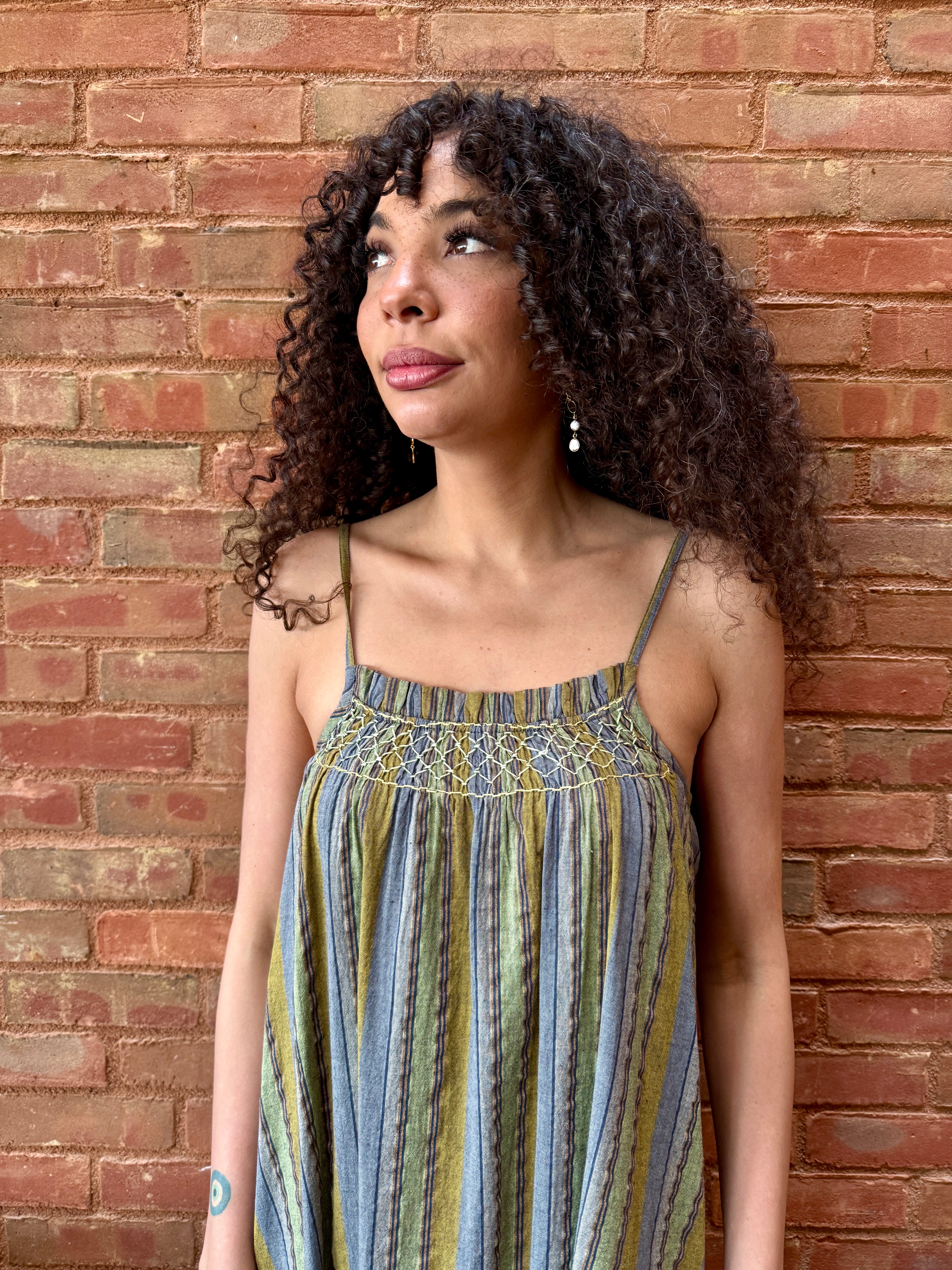 HOD Paris Lexima Dress - Green Stripe Dresses - Sloane Boutique