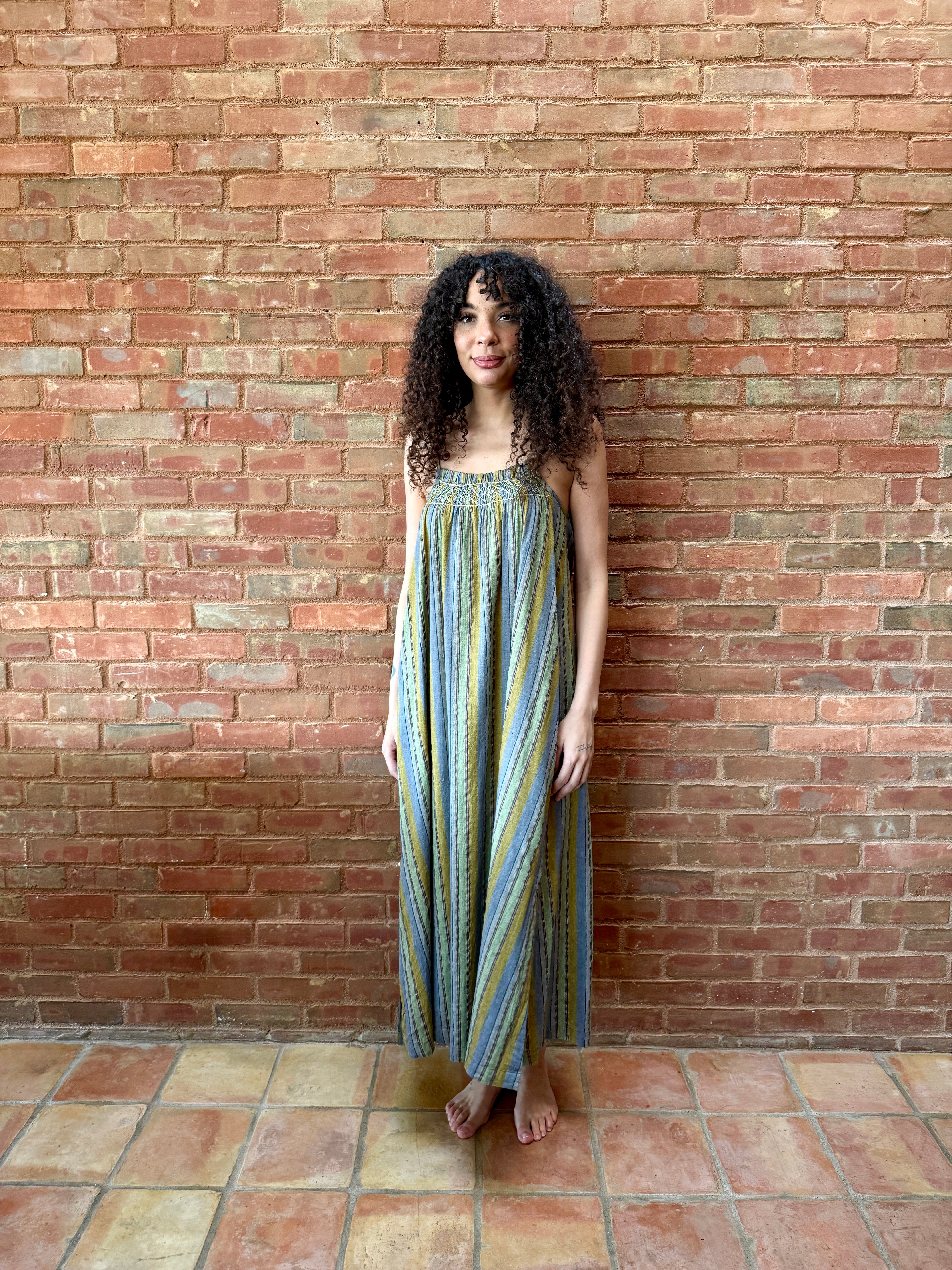 HOD Paris Lexima Dress - Green Stripe Dresses - Sloane Boutique