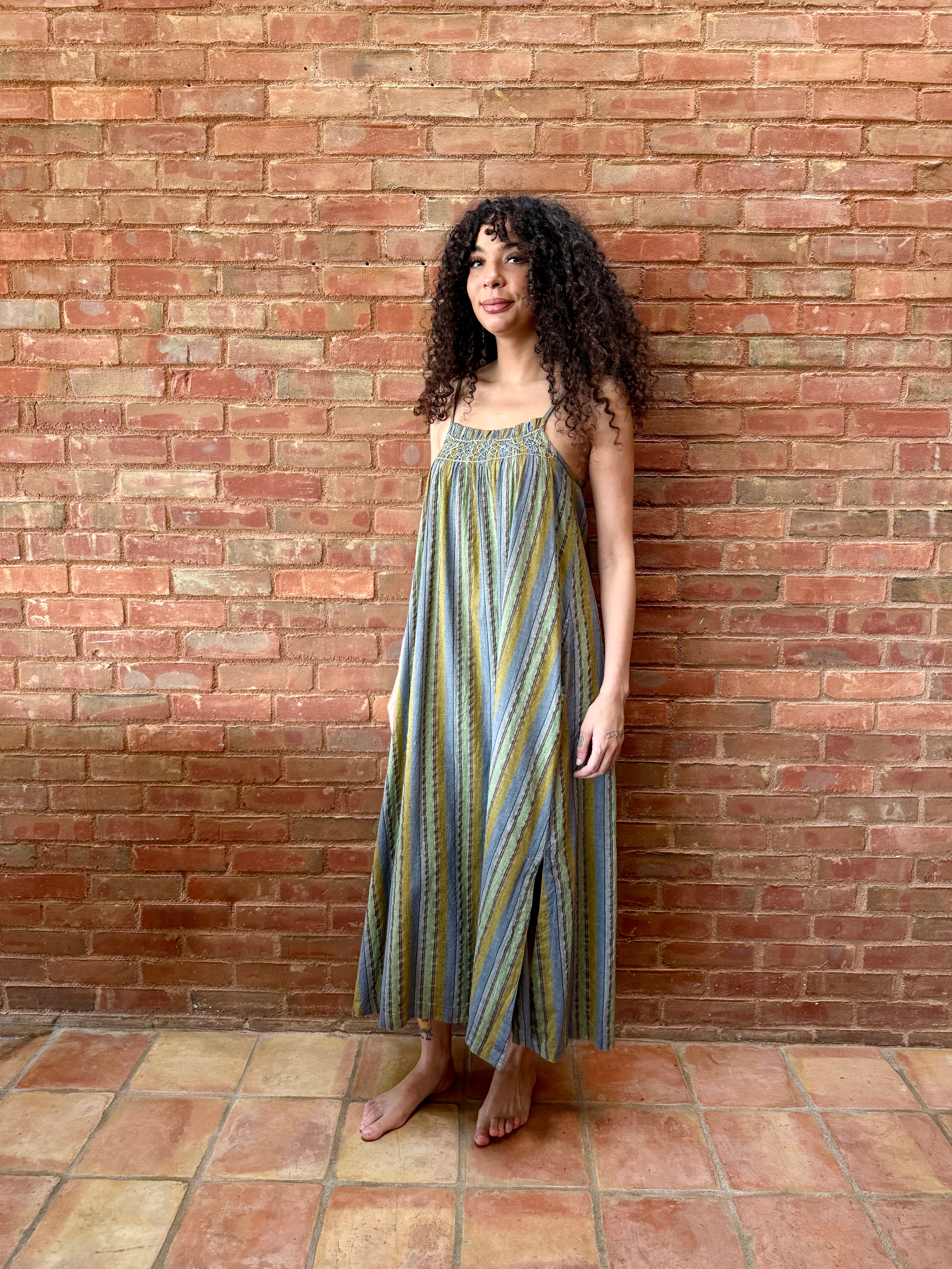 HOD Paris Lexima Dress - Green Stripe Dresses - Sloane Boutique