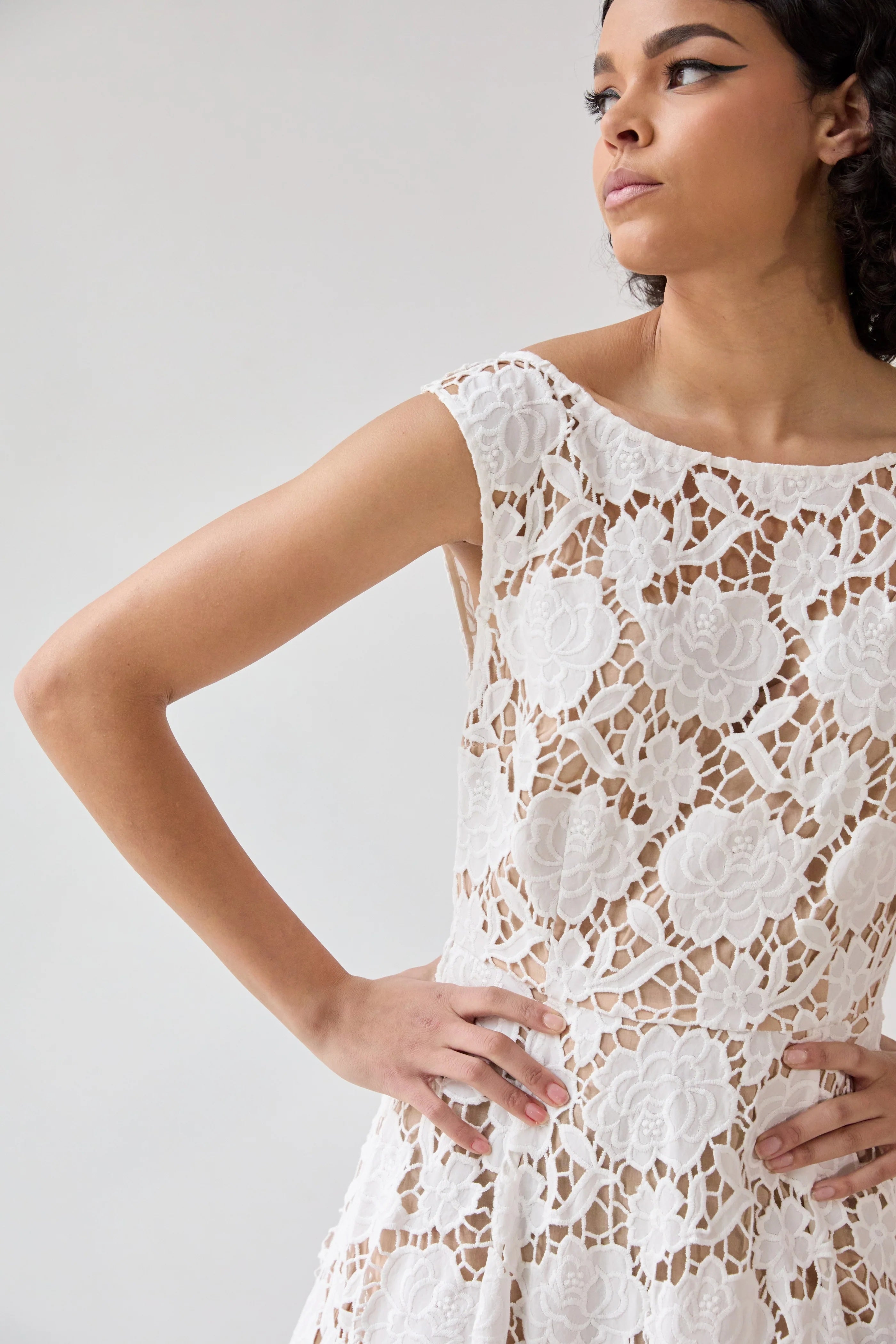 Hope For Flowers Flared Frock - White Embroidery Sloane Boutique Hope For Flowers Flared Frock - White Embroidery Sloane Boutique