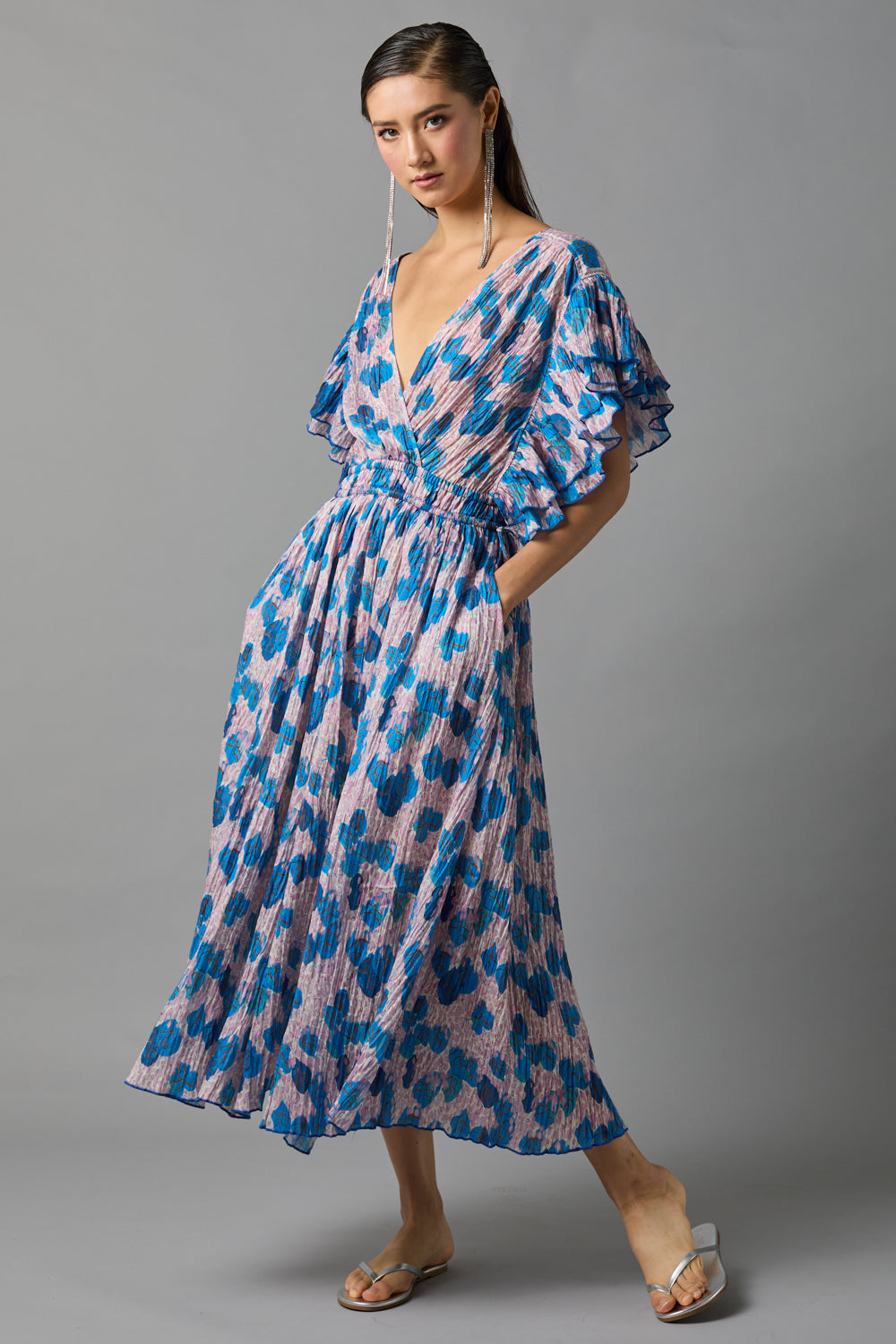 Hope For Flowers Goddess Dress - Blue Leaves Dresses - Sloane Boutique