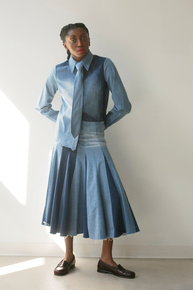 Hope For Flowers Godet Skirt - Tri-Color Denim Women's Bottoms - Sloane Boutique