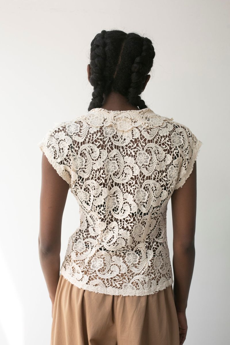 Hope For Flowers Lace Button Up - Vanilla Women's Tops - Sloane Boutique