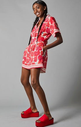 Hope For Flowers Shirtwaist Romper - Poppy Scarf Women's Tops - Sloane Boutique