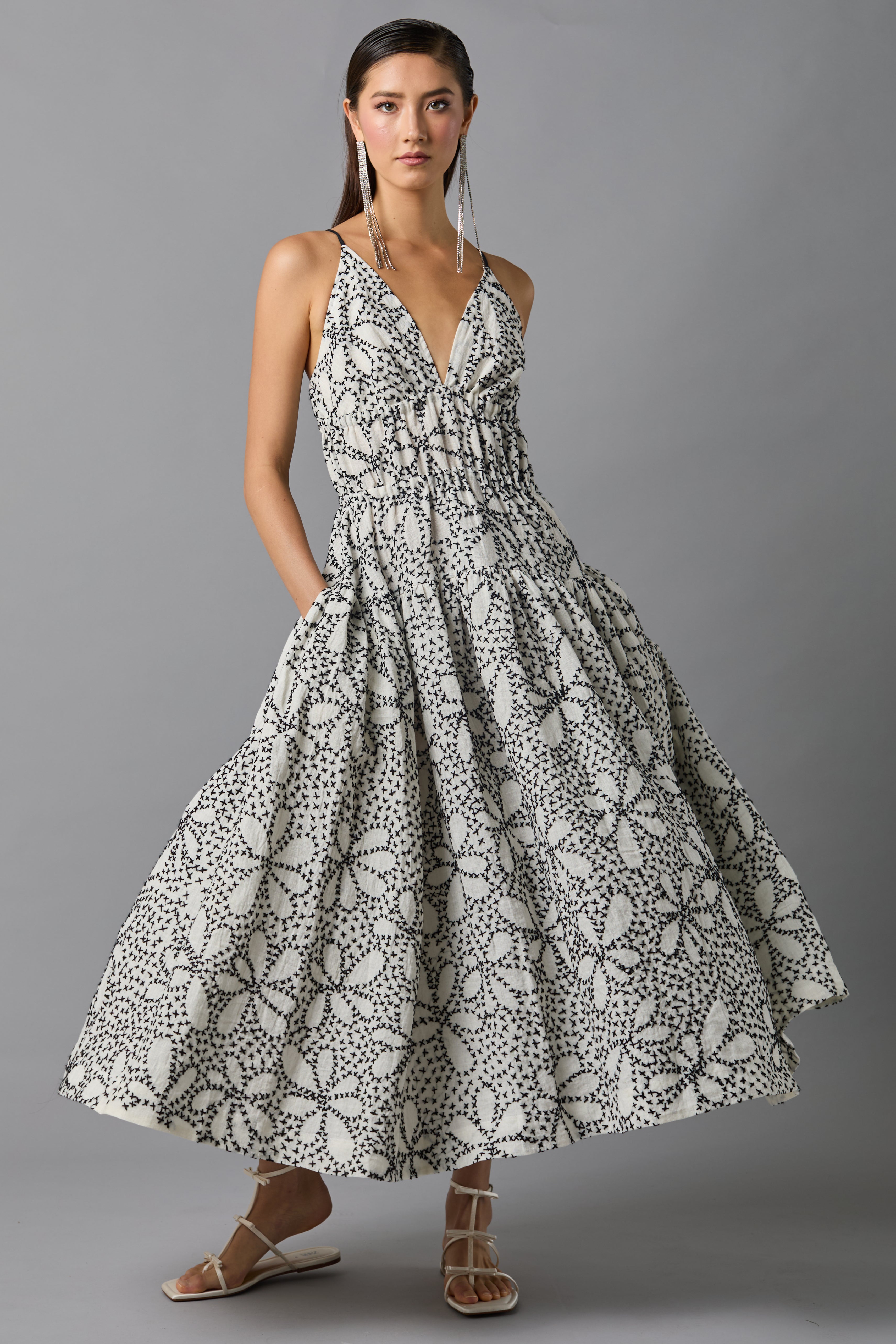 Hope for Flowers Sundress - Black / White Dresses - Sloane Boutique