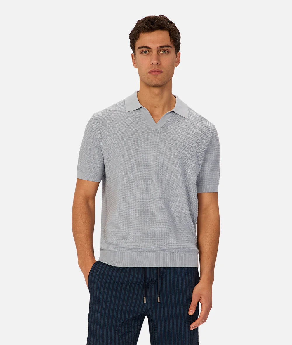 INDUSTRIE Alicante Polo - Aqua Men's Tops - Sloane Boutique
