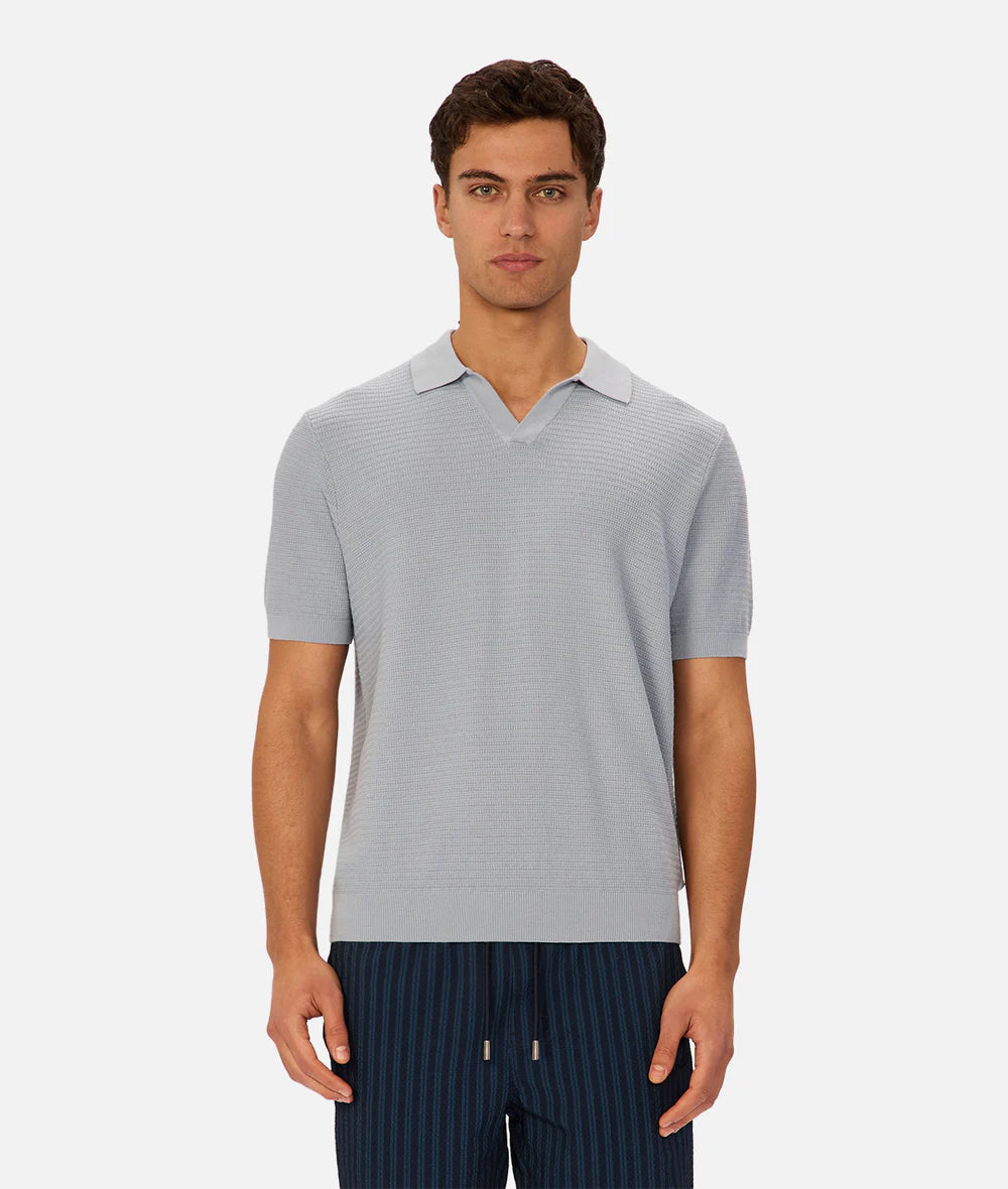 INDUSTRIE Alicante Polo - Aqua Men's Tops - Sloane Boutique