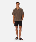 INDUSTRIE Canyon Short Sleeve Shirt - Bark Men's Tops - Sloane Boutique