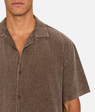 INDUSTRIE Canyon Short Sleeve Shirt - Bark Men's Tops - Sloane Boutique