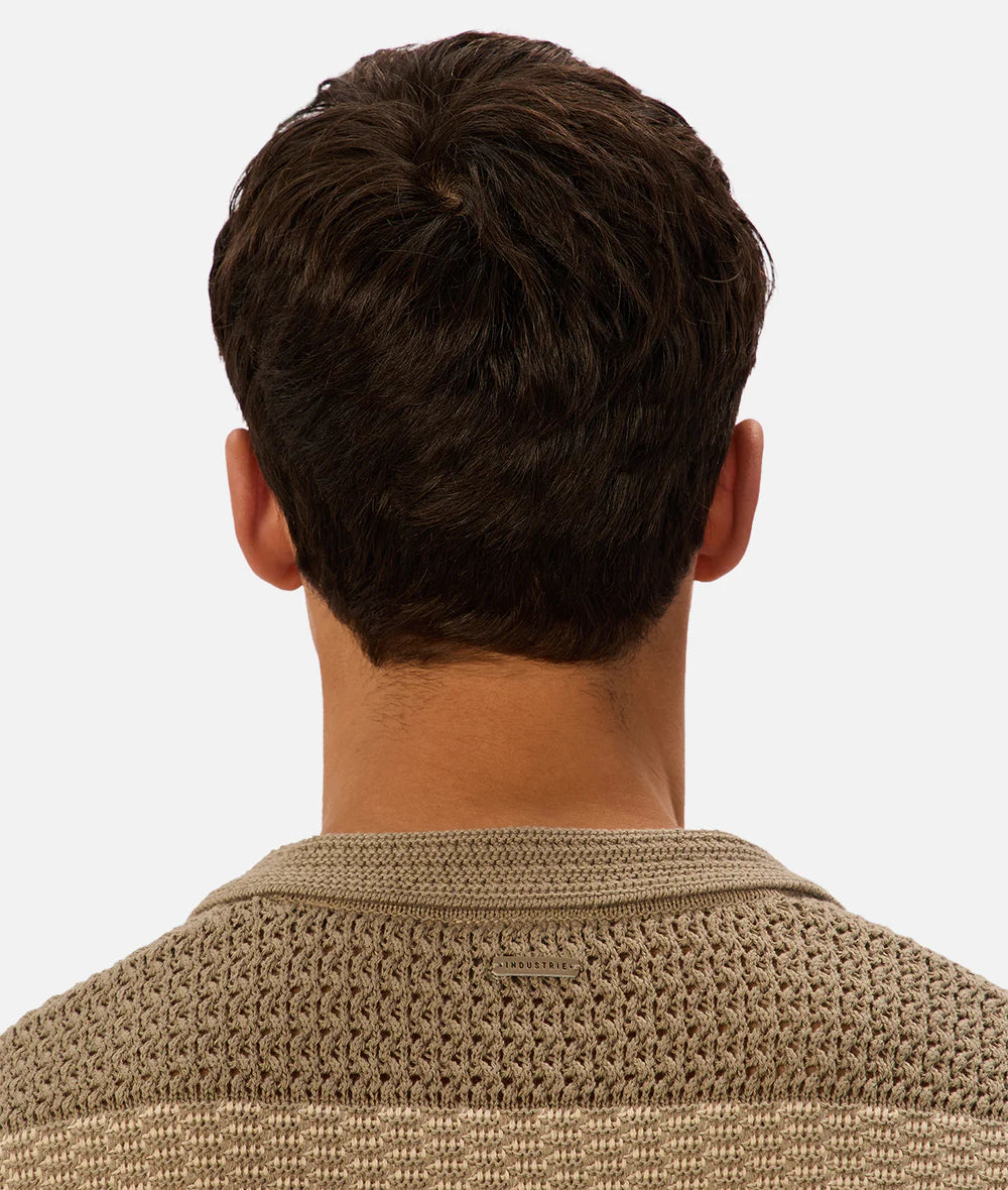 INDUSTRIE Menorca Polo - Olive / Stone Men's Tops - Sloane Boutique