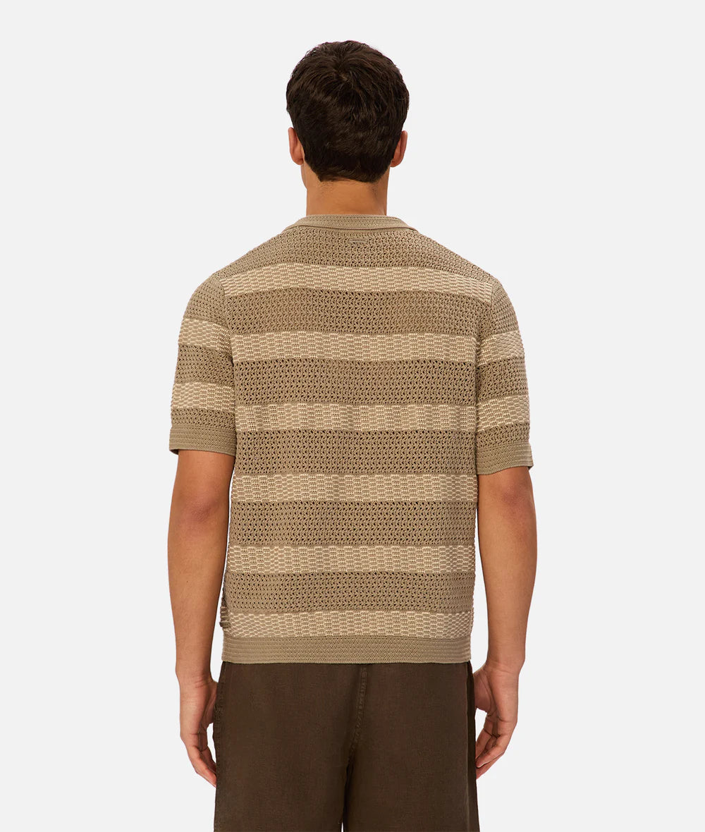 INDUSTRIE Menorca Polo - Olive / Stone Men's Tops - Sloane Boutique