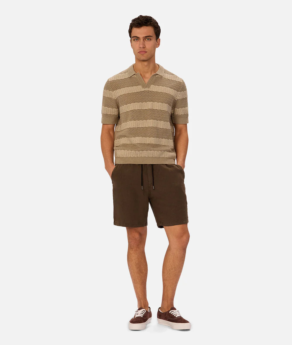 INDUSTRIE Menorca Polo - Olive / Stone Men's Tops - Sloane Boutique