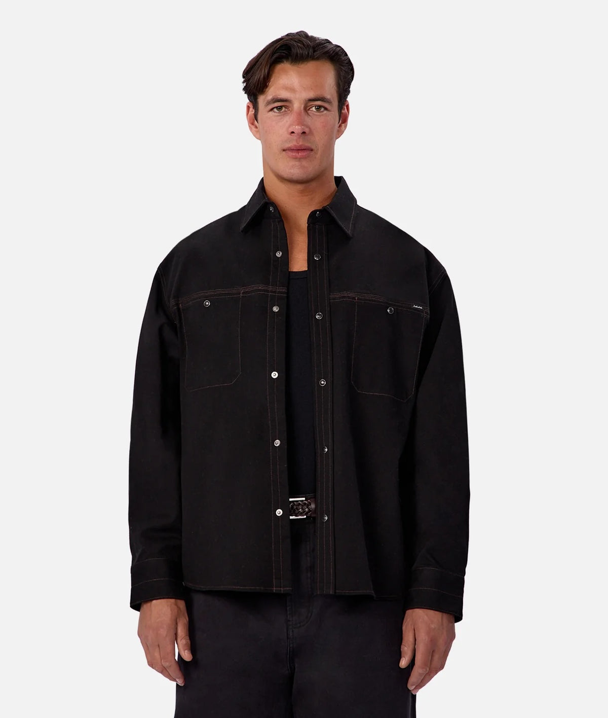 Industrie Nebraska L/S Shirt - Black Men's Tops - Sloane Boutique
