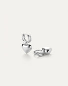 Jenny Bird Puffy Heart Huggies - Silver Jewelry - Sloane Boutique