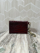 Kim White Coin Purse Key Chain - Cognac Croc Accessories - Sloane Boutique