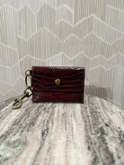 Kim White Coin Purse Key Chain - Cognac Croc Accessories - Sloane Boutique