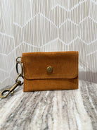 Kim White Coin Purse Key Chain - Saddle Suede Accessories - Sloane Boutique
